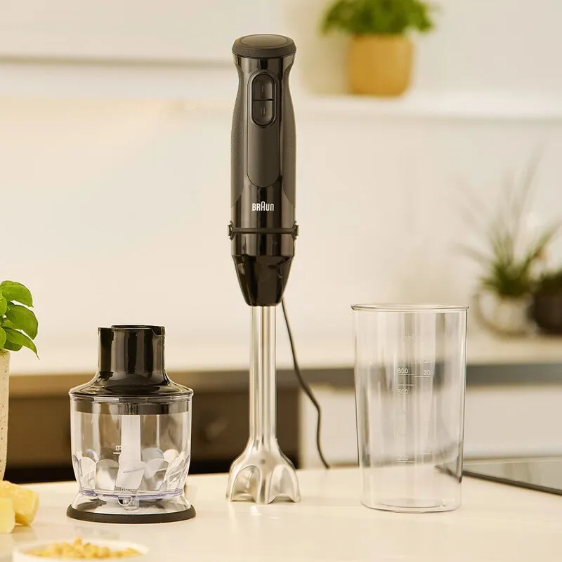 Braun MultiQuick 3 MQ30201MBK 900 W 0,6 l stavmixerset, svart, Satin steel