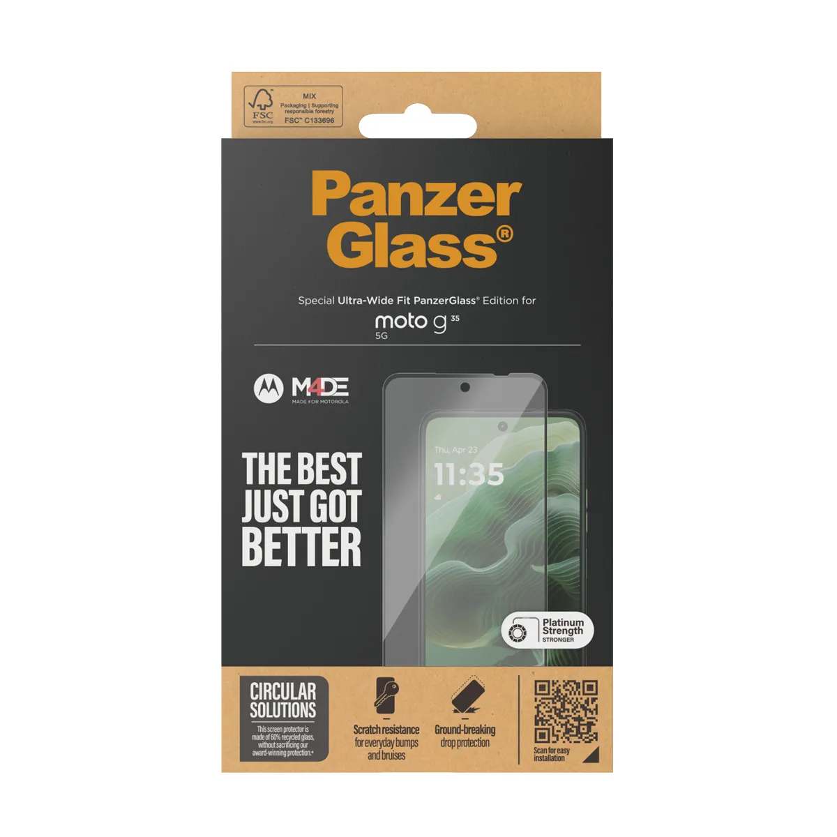Panzerglass Motorola G35 5G - Black frame UWF Panzerglass Motorola G35 5G - Black frame UWF