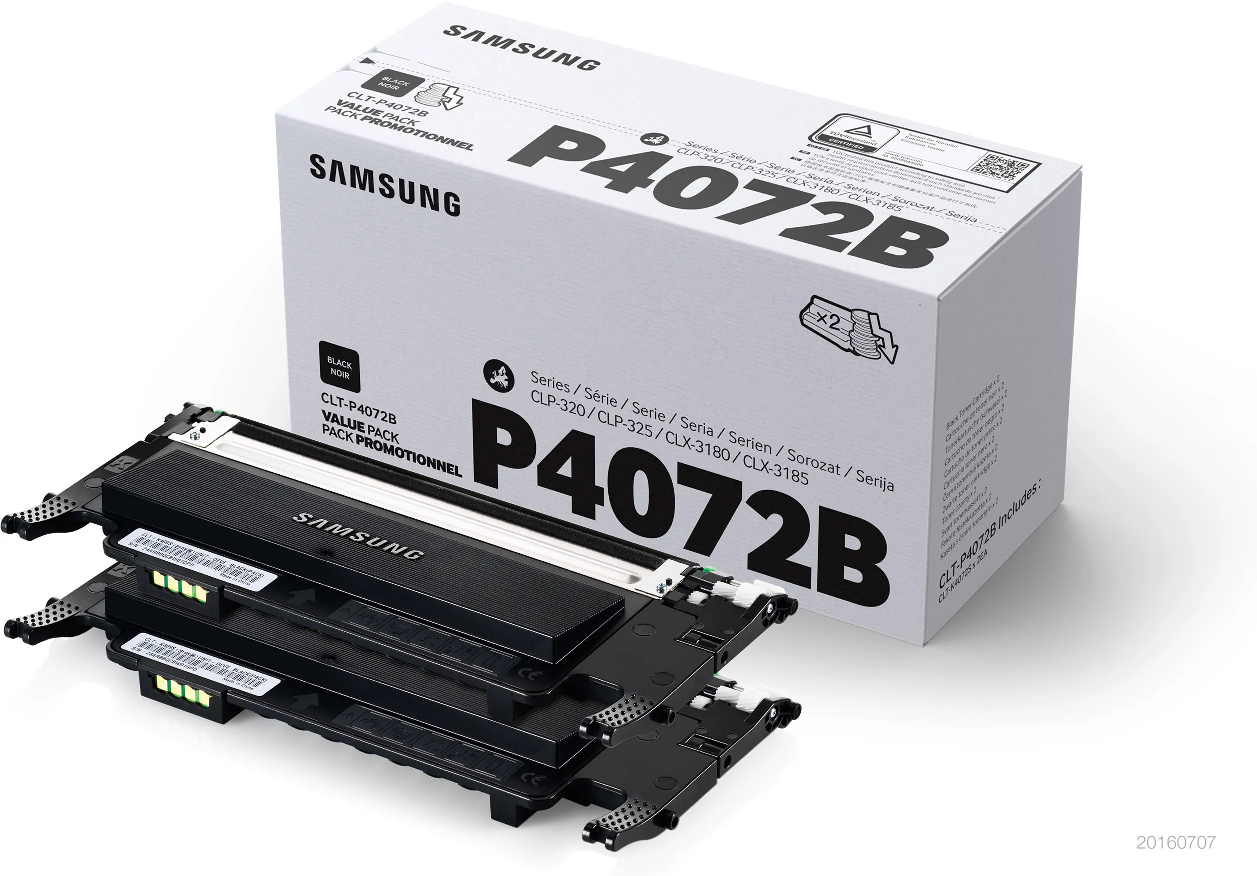 Samsung CLT-P4072B Laser toner kit, Black, 2 pcs