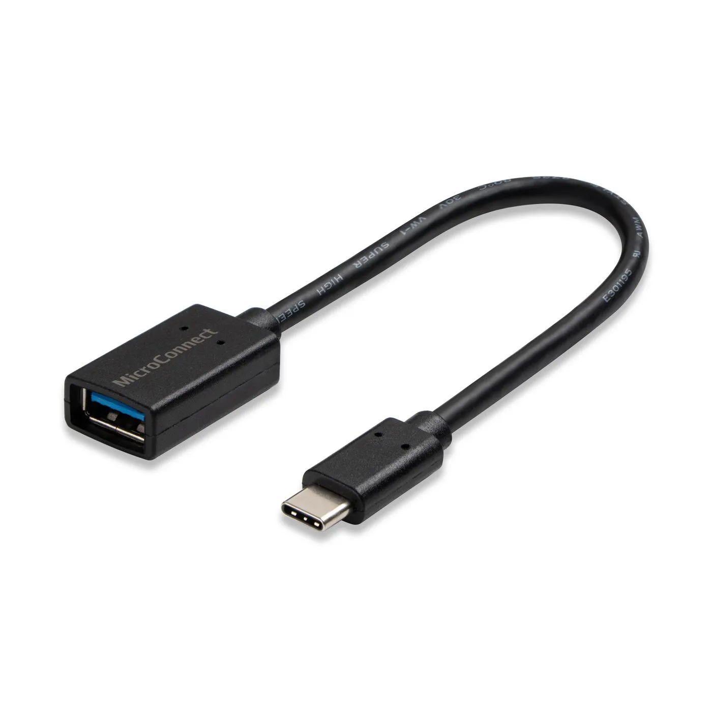 MicroConnect USB-C &ndash; USB-A - adapter, Black