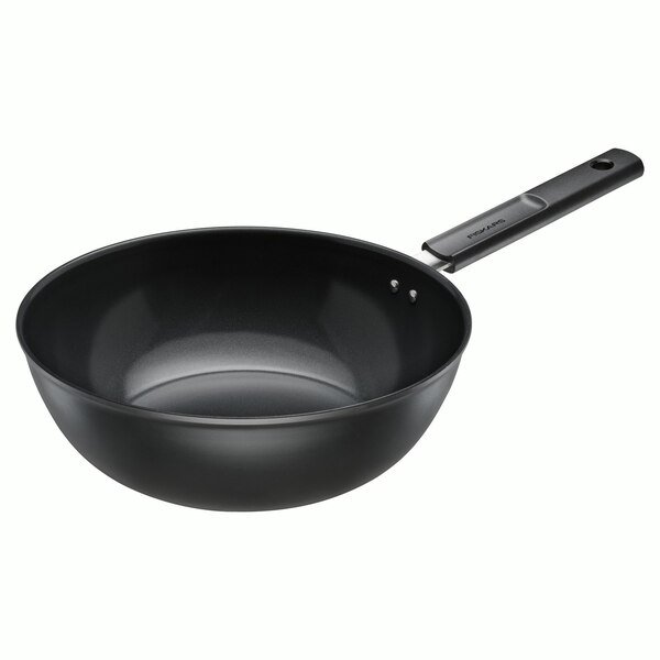 Fiskars Hard Face Wokpanna 28 cm 4,5 L svart
