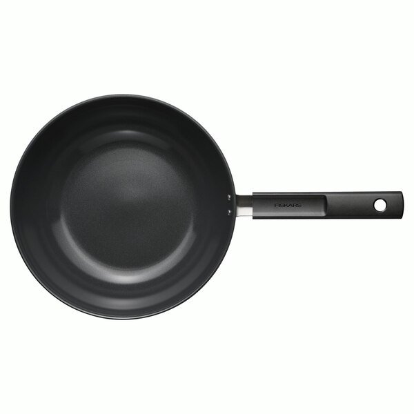 Fiskars Hard Face Wokpanna 28 cm 4,5 L svart