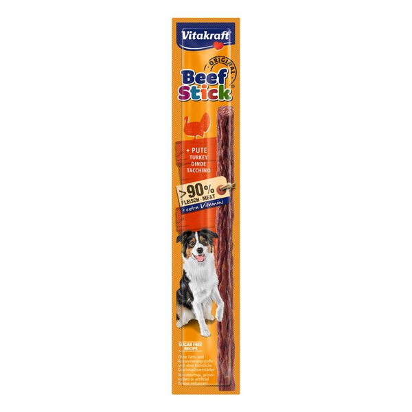 Vitakraft Beef Stick with Turkey, Treat for dogs, Sugar Free, 12g