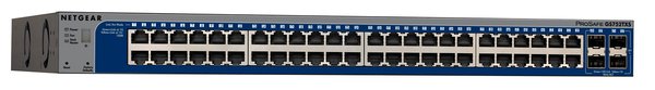 NETGEAR PROSAFE GS752TXS GIGABIT STACKABLE SMART SWITCH. 48 10/100/1000 Mbps switching ports &amp; 4-10Gbps SFP+ slots for uplink or stacking. Web-browser managemen