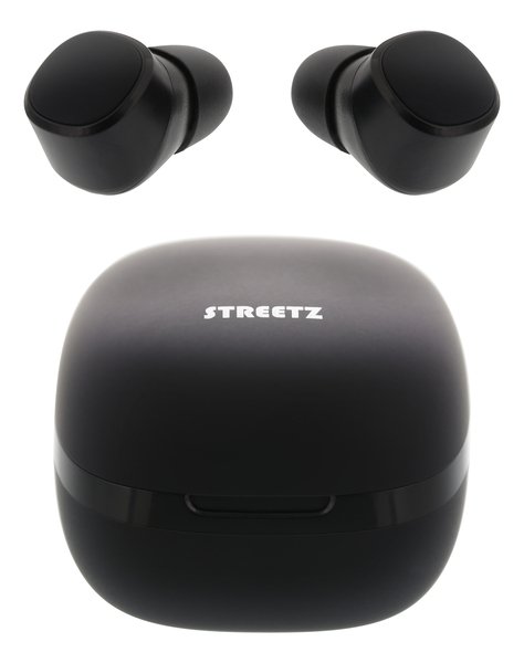 STREETZ True Wireless Stereo in-ear, IPX6, charge case, black