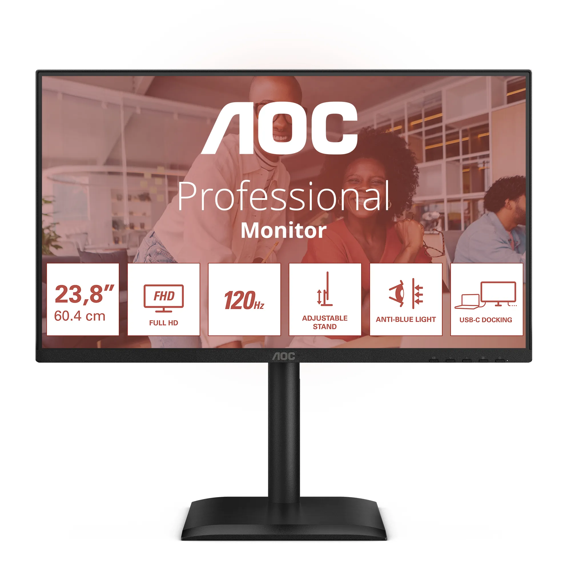 AOC 24E4CV 23.8inch FHD IPS 120Hz 4ms 300cd/m2 HDMI DP USB-C PD90W Speakers Pivot