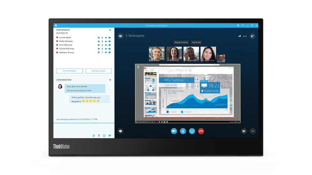 Lenovo 14" ThinkVision M14, Full HD, USB-C, IPS - monitor