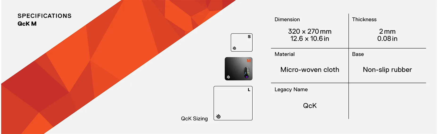 SteelSeries QcK M -pelihiirimatto, 320x270 mm, Musta