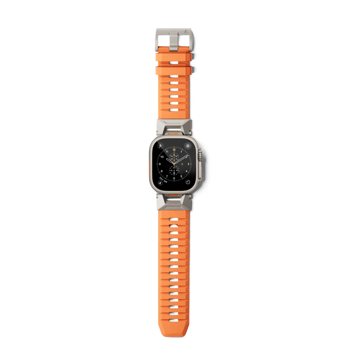 Epico FKM Rubber Pro Watch Band with Stainless Steel Fastening | Apple Watch SE (44mm)/Series 1-9 (42/44/45mm) 10-11 (46mm)/Ultra (49mm) | Orange
