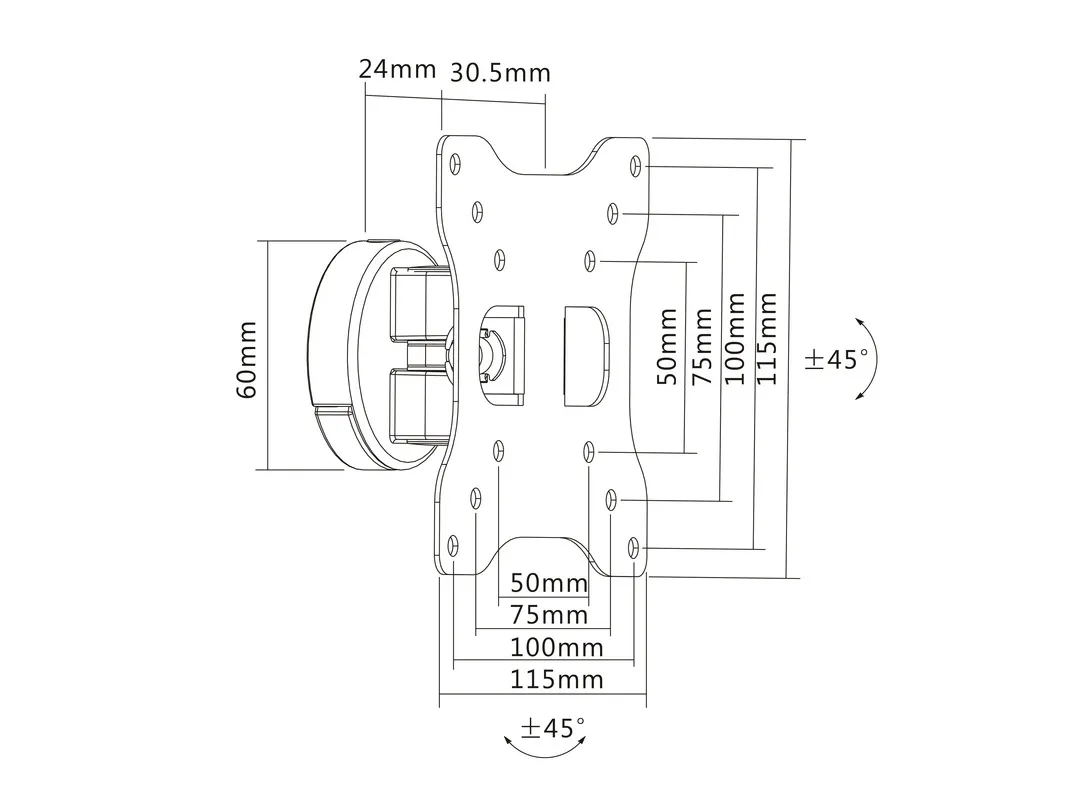 M VESA Full-Motion I 50 75 100