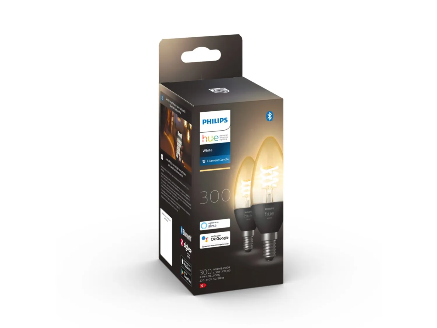 Philips HUE W 4.5W FIL CANDLE E14 2P