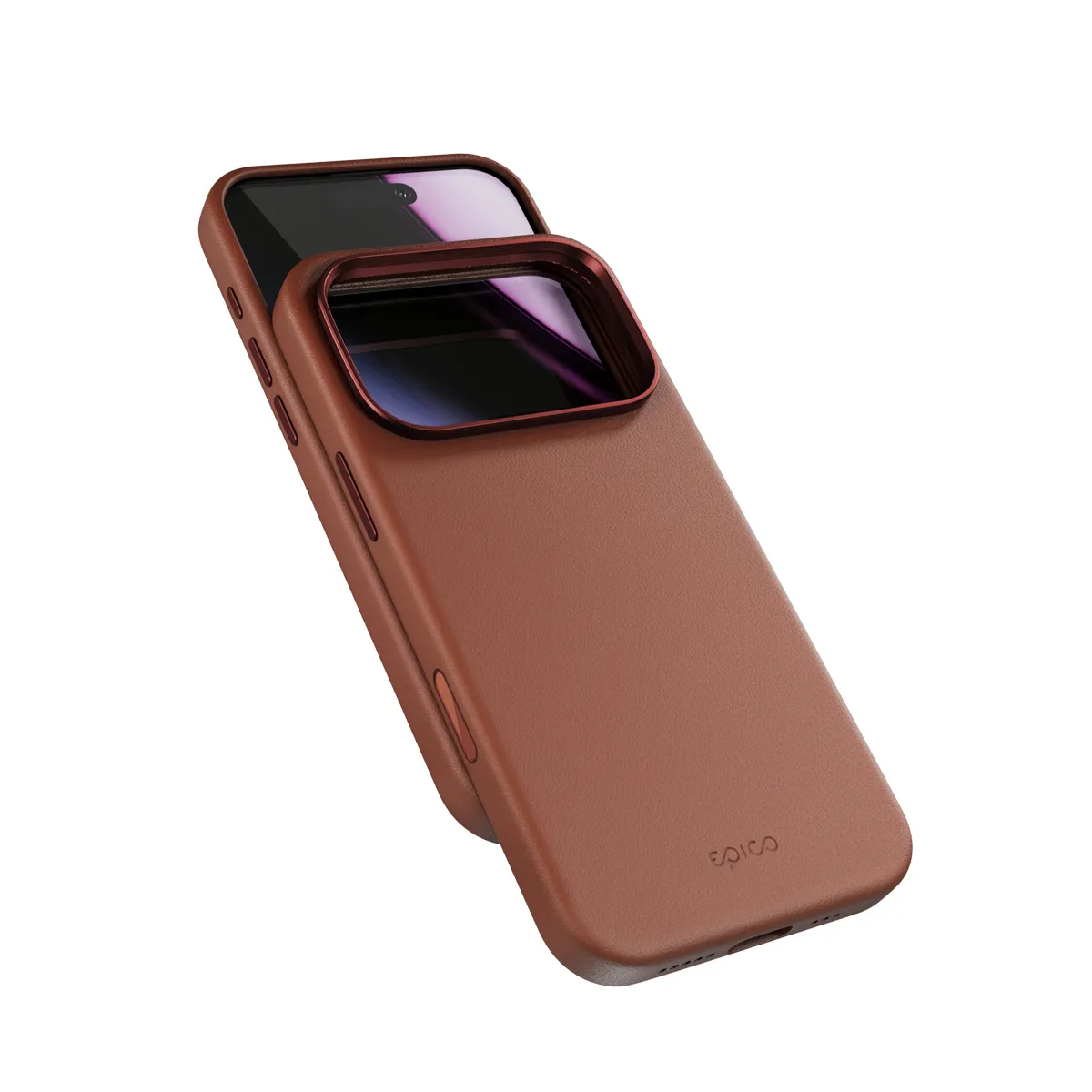 Epico Leather Pro Mag+ Case iPhone 17 Pro Qi2  &amp;  MagSafe Compatible, Brown