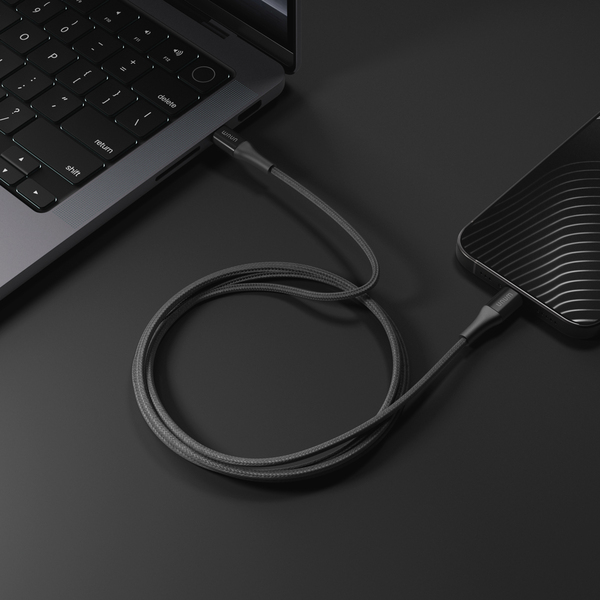 Epico UNUM Aramid USB-C kabel, 240 W, 1,2 m, svart