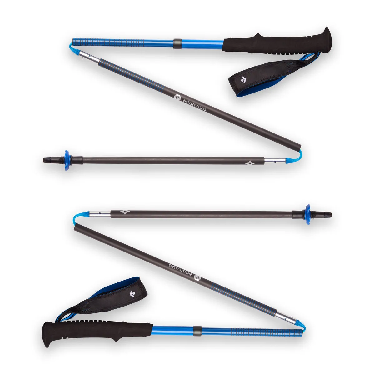 Black Diamond Distance Carbon Z Trekking poles, fitness equipment (blue, 1 pair, 130 cm)