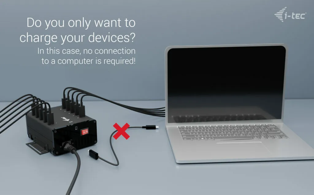 I-Tec 10xUSB-C 15W active w/180W power supply - laddningshub