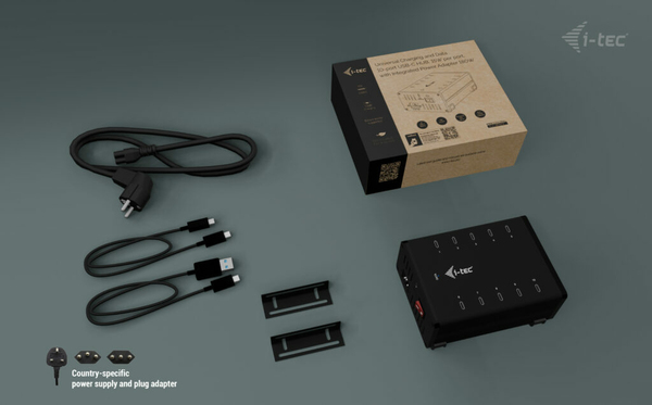 I-Tec 10xUSB-C 15W active w/180W power supply - laddningshub