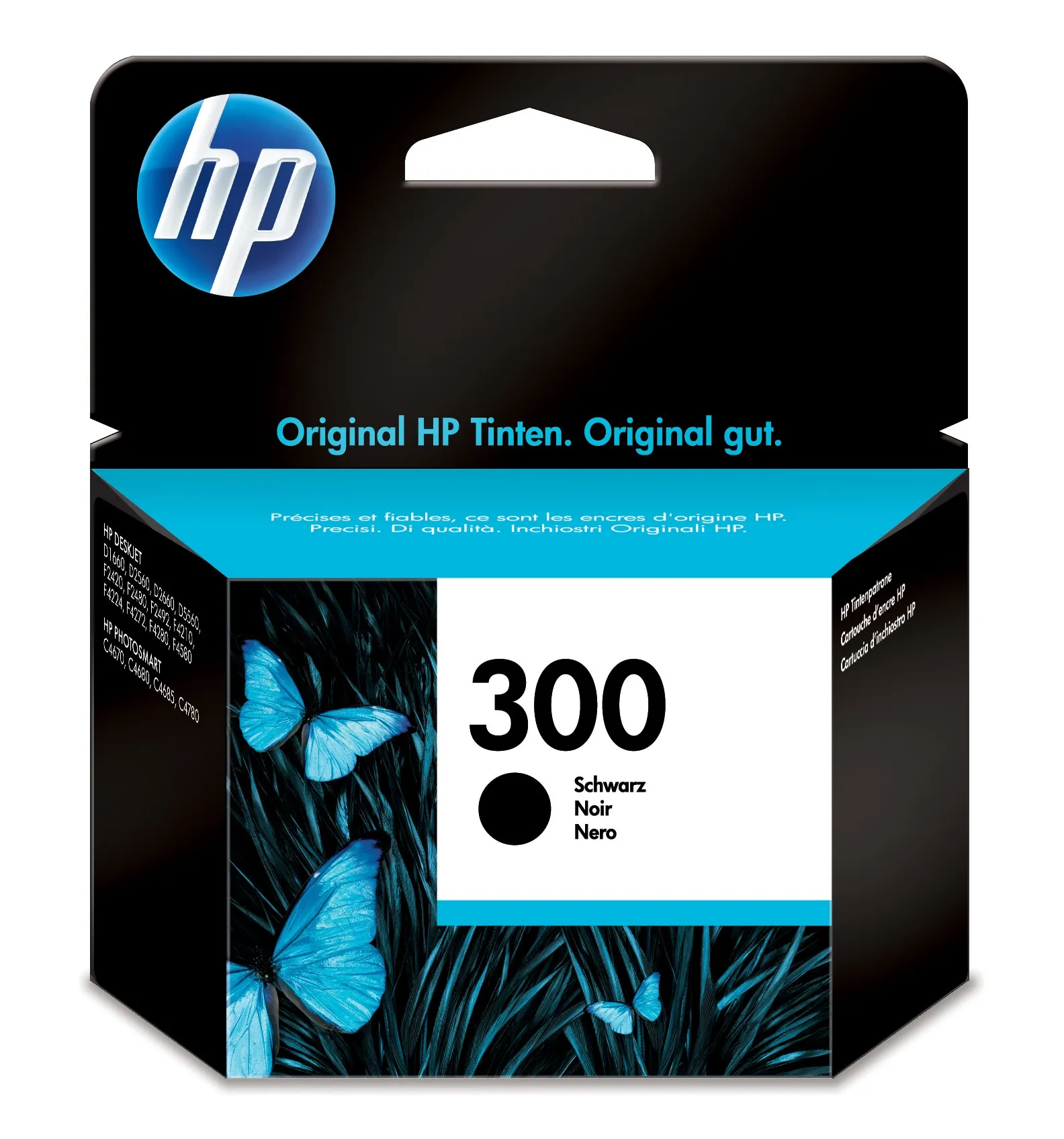 HP 300 -mustekasetti, 4 ml, musta