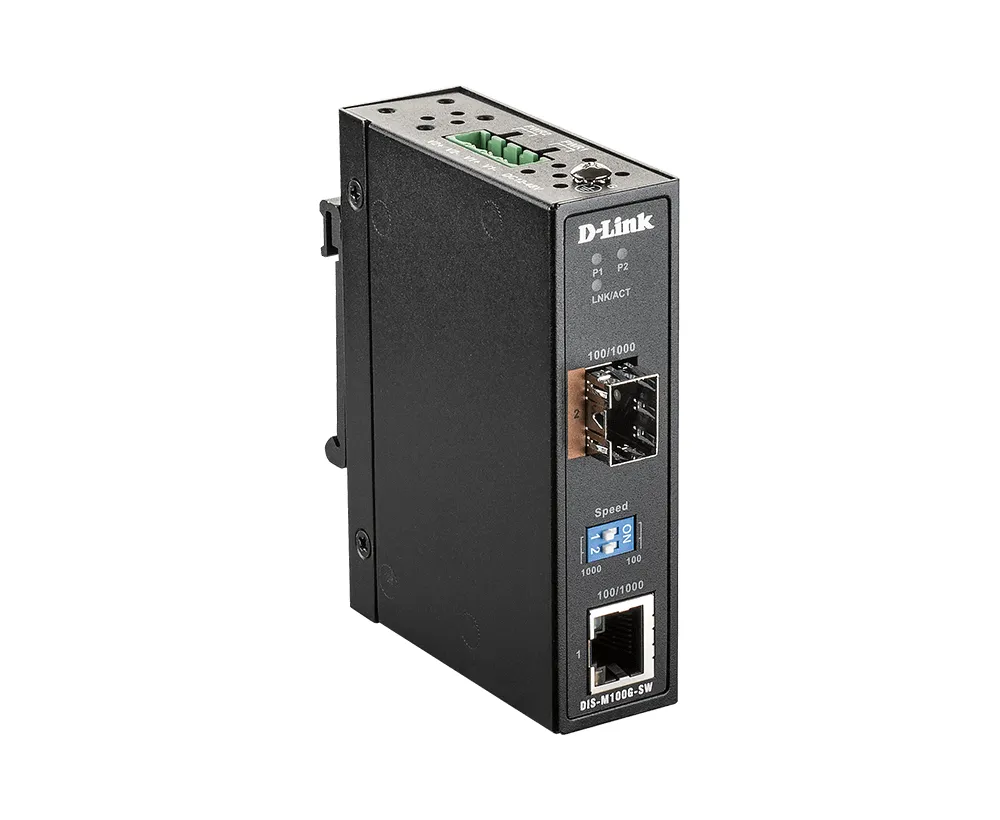 10/100/1000 Mbps to SFP Industrial Media Converter with -40 to 70 &deg;C
