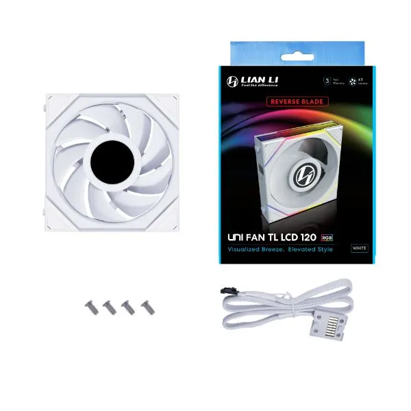 Lian Li  UNI FAN TL-LCD Wireless Reverse 140 Valkoinen (1pc)