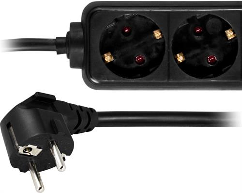 Deltaco GT-121 4 AC outlets Power Strip, 1.5m, Black