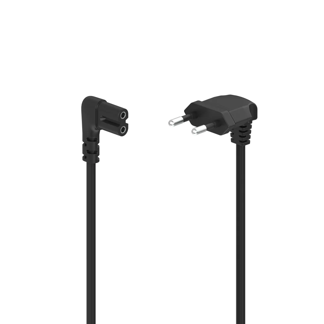 Hama Angled 2-polig -  power cable, Black, 3m