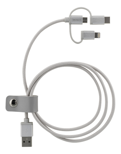 Streetz USB-A - Lightning - cable, 1m, Silver