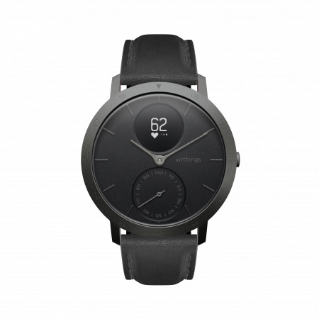 Withings band Black leather  Steel HR 40mm