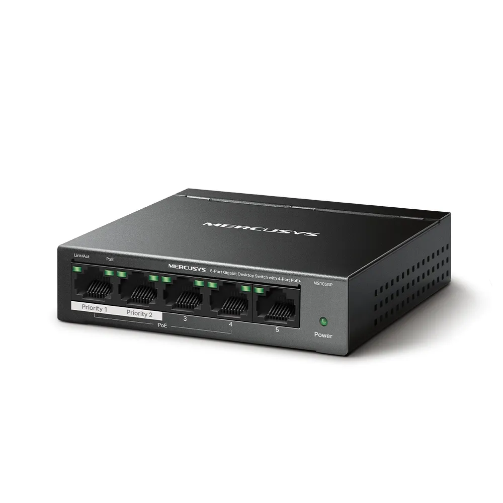 Mercusys MS105GP 5-Port Gigabit PoE+ - switch