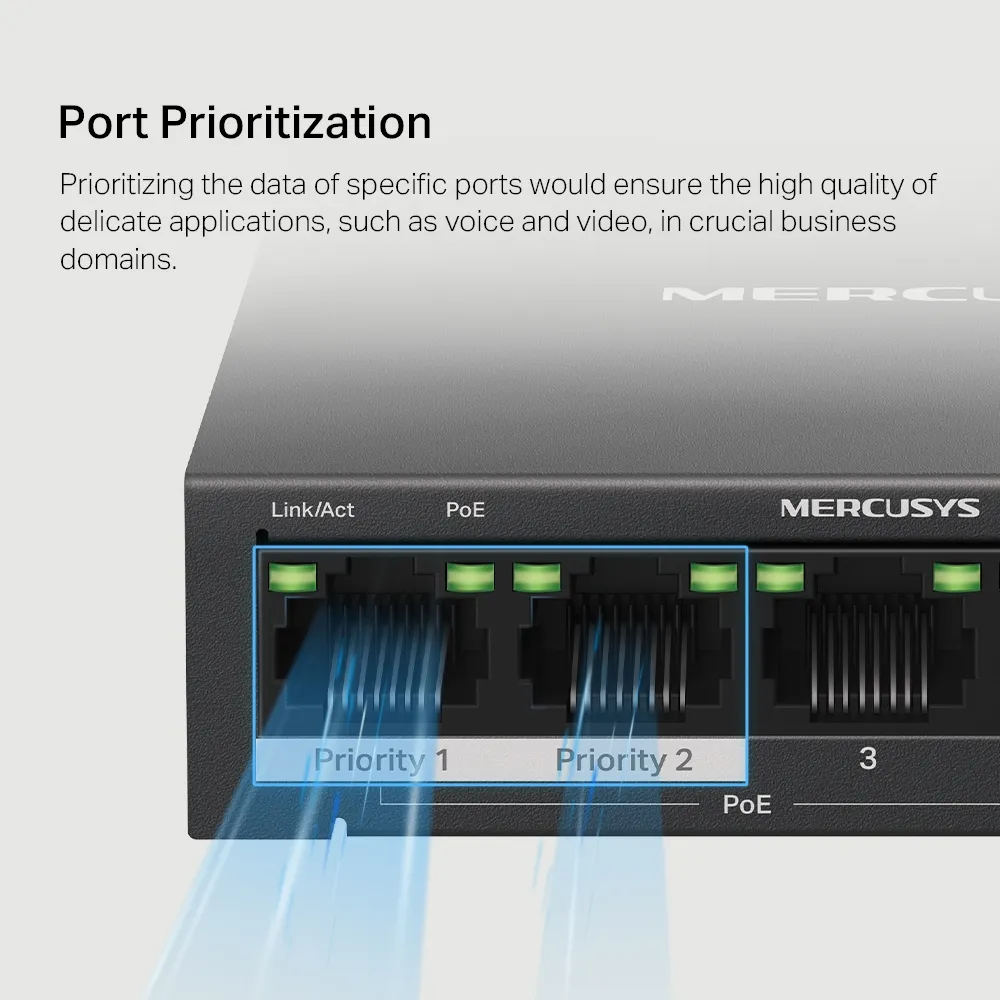 Mercusys MS105GP 5-Port Gigabit PoE+ - switch