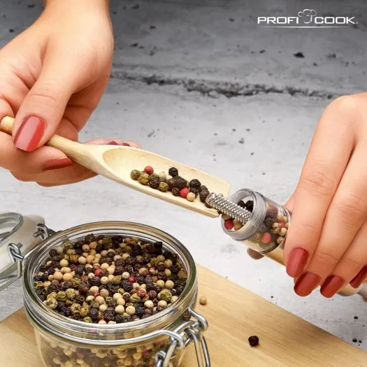 ProfiCook PC-PSM 1160 salt- och pepparkvarnsset, rostfritt st&aring;l/transparent