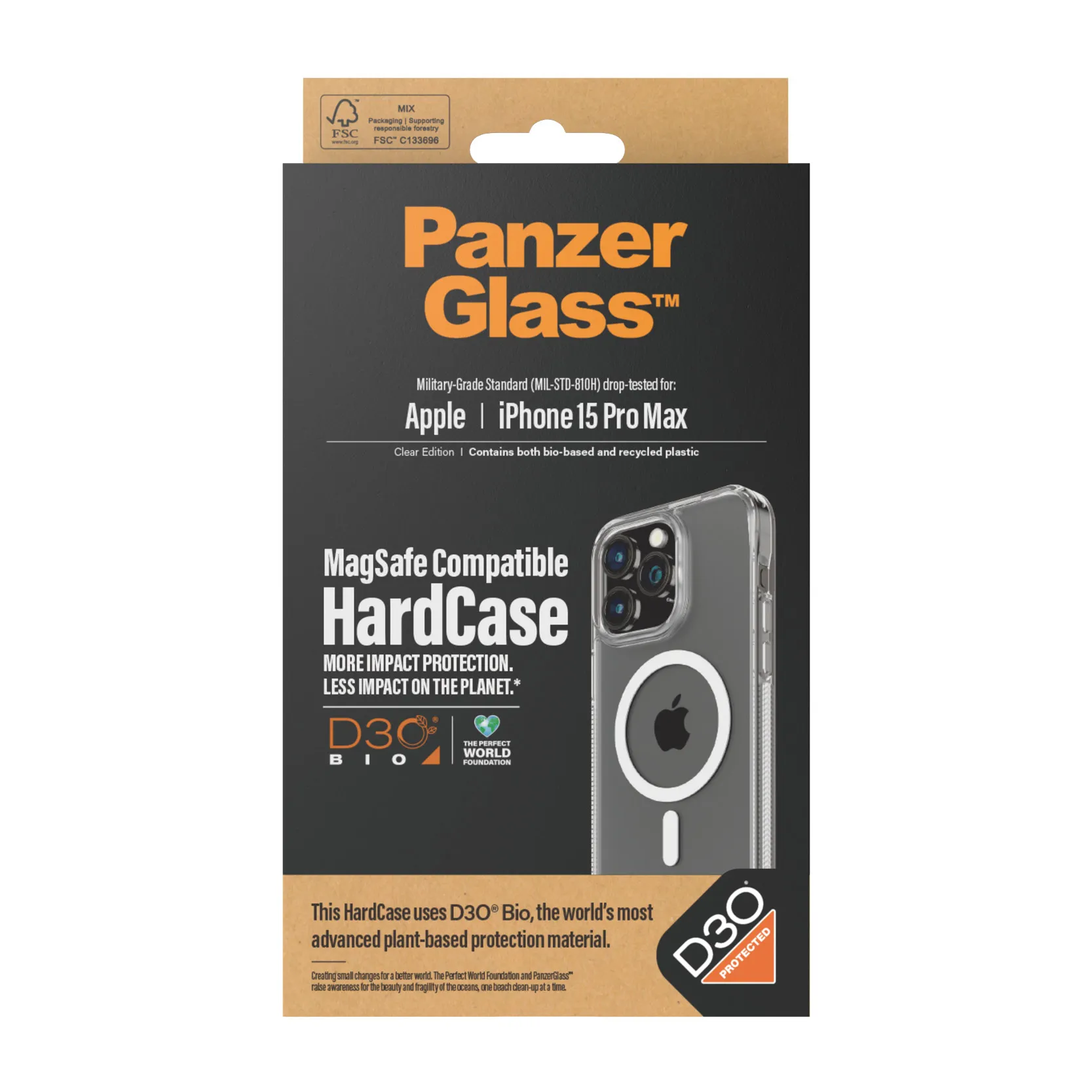 PanzerGlass iPhone 15 Pro Max HardCase MagSafe D3O, Transparent