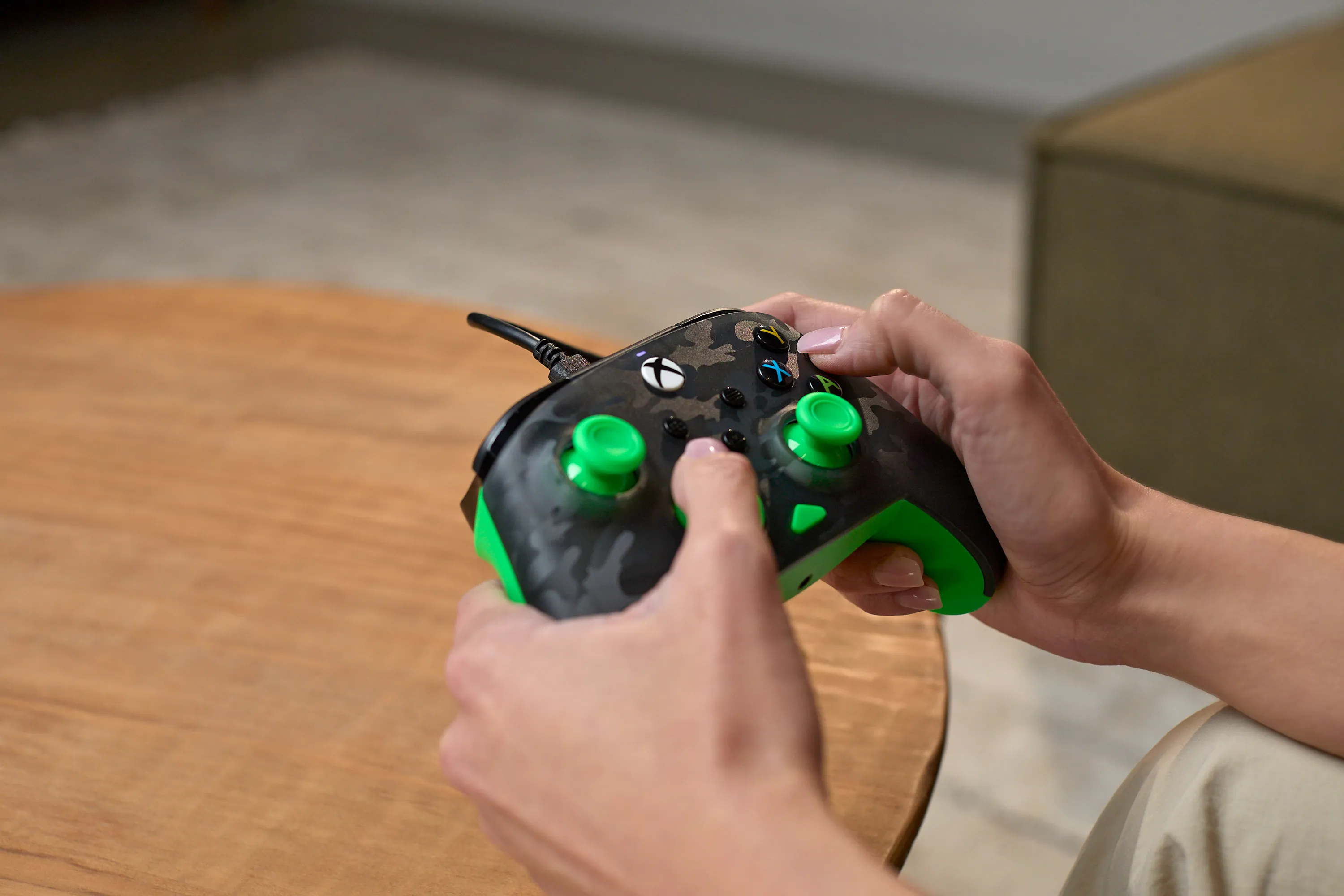 Turtle Beach Rematch Core Wired Controller for Xbox and PC - Ghost Camo Black &amp; Green