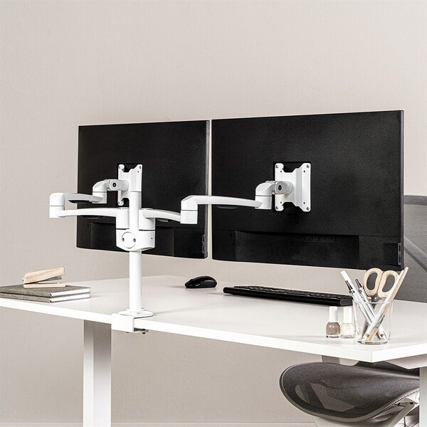 FORMING FUNCTION Oslo Twin-Arm Monitor Arm, for 2 monitors, up to 27", 14kg, VESA 75/100, White