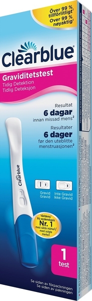Clearblue Varhainen tulos -raskaustesti, pakkauksessa 1 testi
