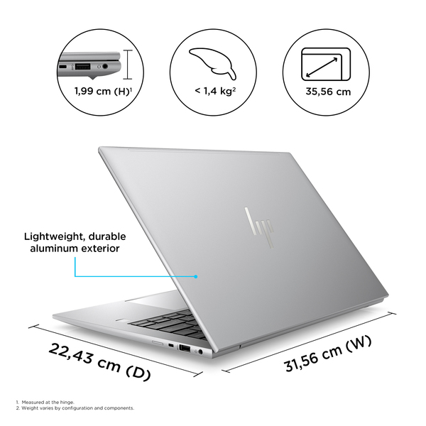 HP 14" ZBook Firefly G10. AMD Ryzen 7 PRO 7840HS, 2x16GB, 512GB SSD, Win 11 Pro - notebook, Silver