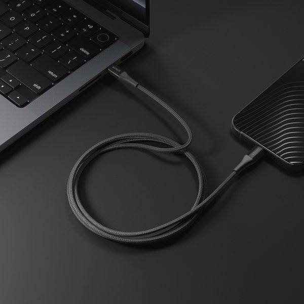 Epico UNUM Aramid USB-C -kaapeli, 240 W, 1,2 m, musta