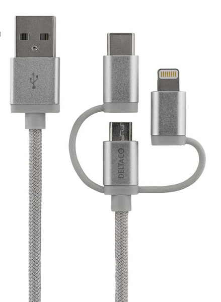 Streetz USB-A - Lightning - cable, 1m, Silver