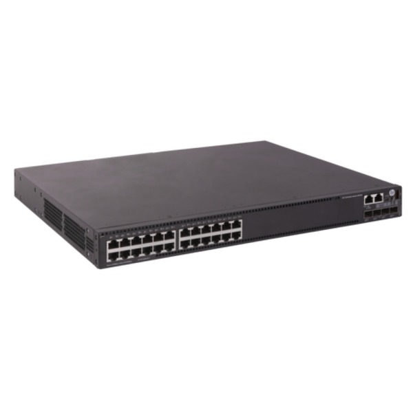 HPE 5130 48G PoE+ 4SFP+ 1-slot HI Switch (Comware OS). Layer 3 switch with 48x 10/100/1000T PoE+ports (PoE Budget 1440 W) + 4x 1GbE SFP and 2x 10GbE SFP+ ports