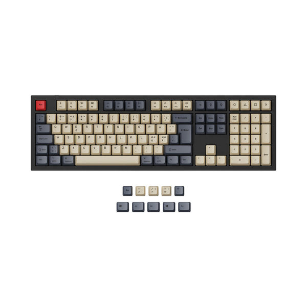 Keychron Q3/Q4/Q6/K8 PBT Keycaps -n&auml;pp&auml;inhatut, Carbon Vibe