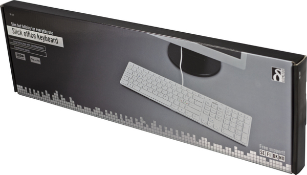 DELTACO tunt tangentbord, USB, vit