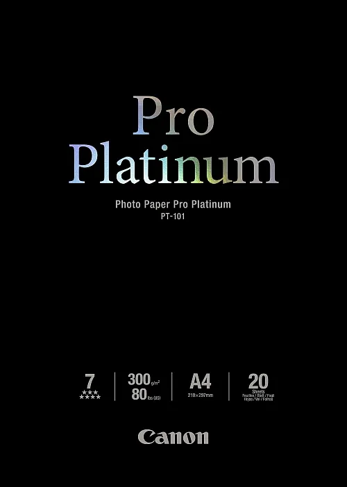 Canon Photo Paper Pro Platinum - A4 (210 x 297 mm) - 300 g/m² - 20 arkki (arkit) valokuvapaperi malleihin PIXMA iP3600, MP240, MP480, MP620, MP980