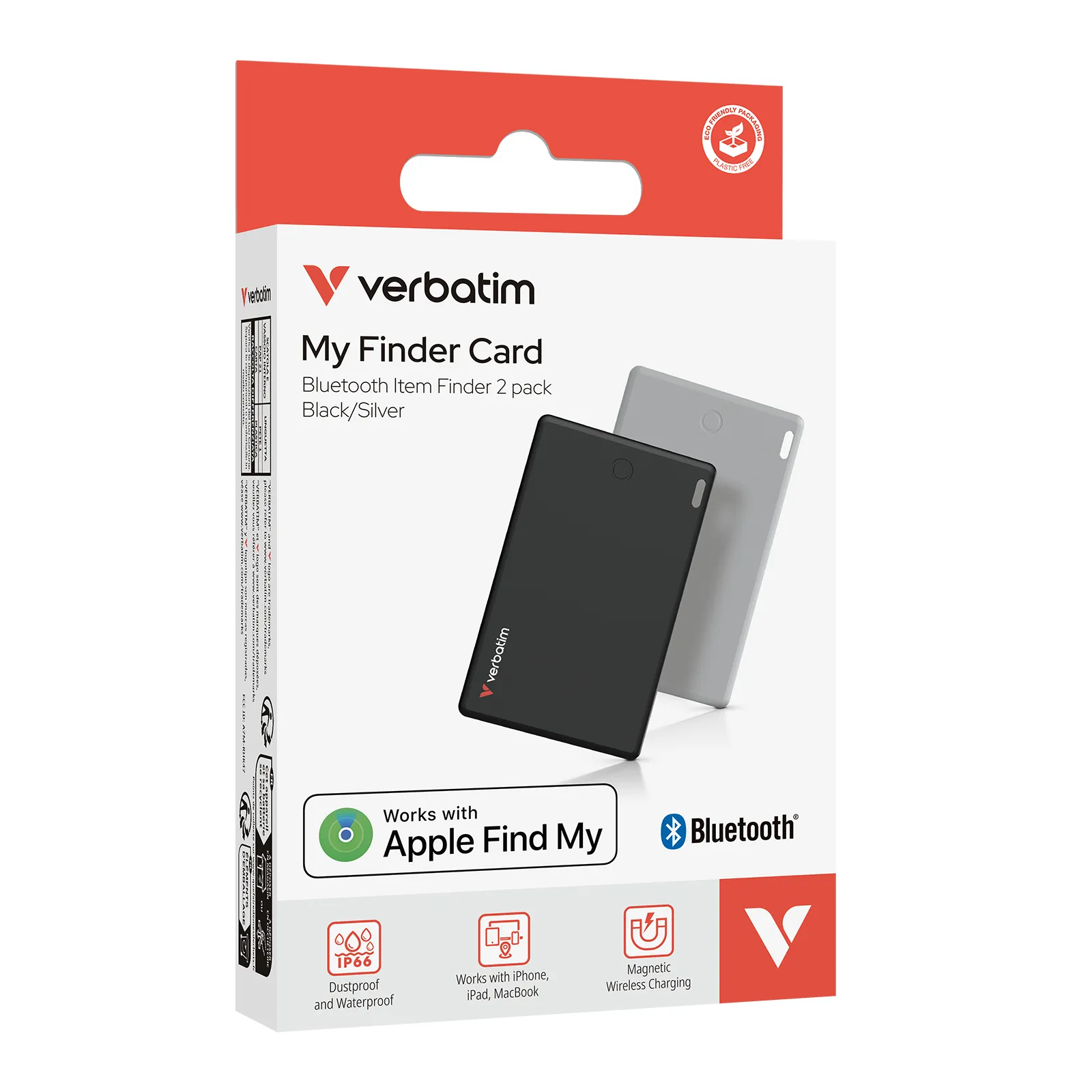 Verbatim My Finder Card -paikannin, Hopea, Musta, 2kpl