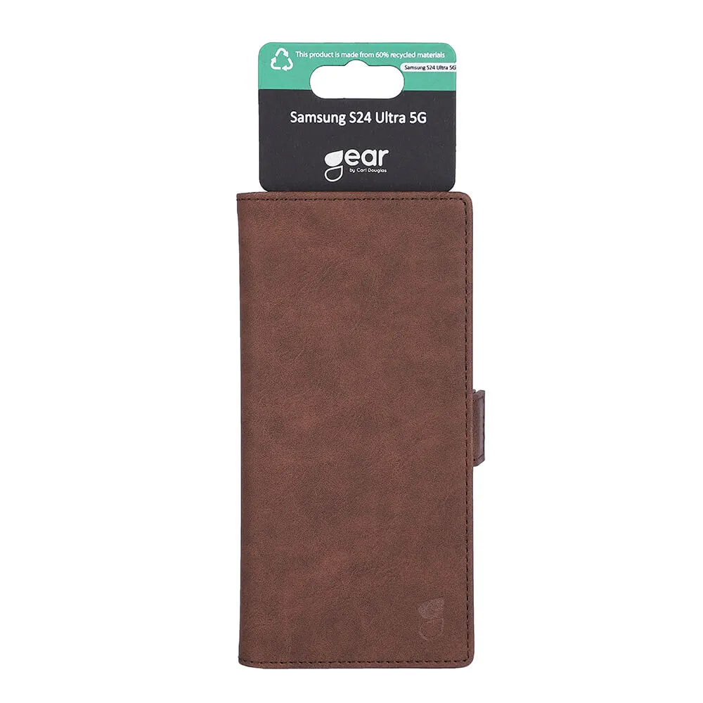 GEAR Wallet, Galaxy S24 Ultra -lompakkokotelo, Ruskea