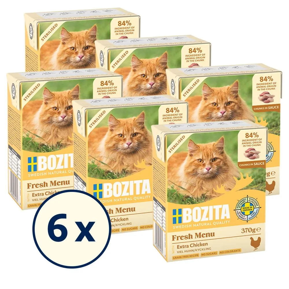 Bozita Sterilised with Extra Chicken in Sauce, V&aring;tfoder f&ouml;r katt, Adult, 370 g