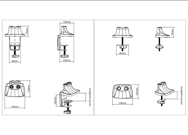 Multibrackets M Deskmount Spring Dual, -n&auml;ytt&ouml;varsi, musta, 15&quot;-27&quot;, 9kg