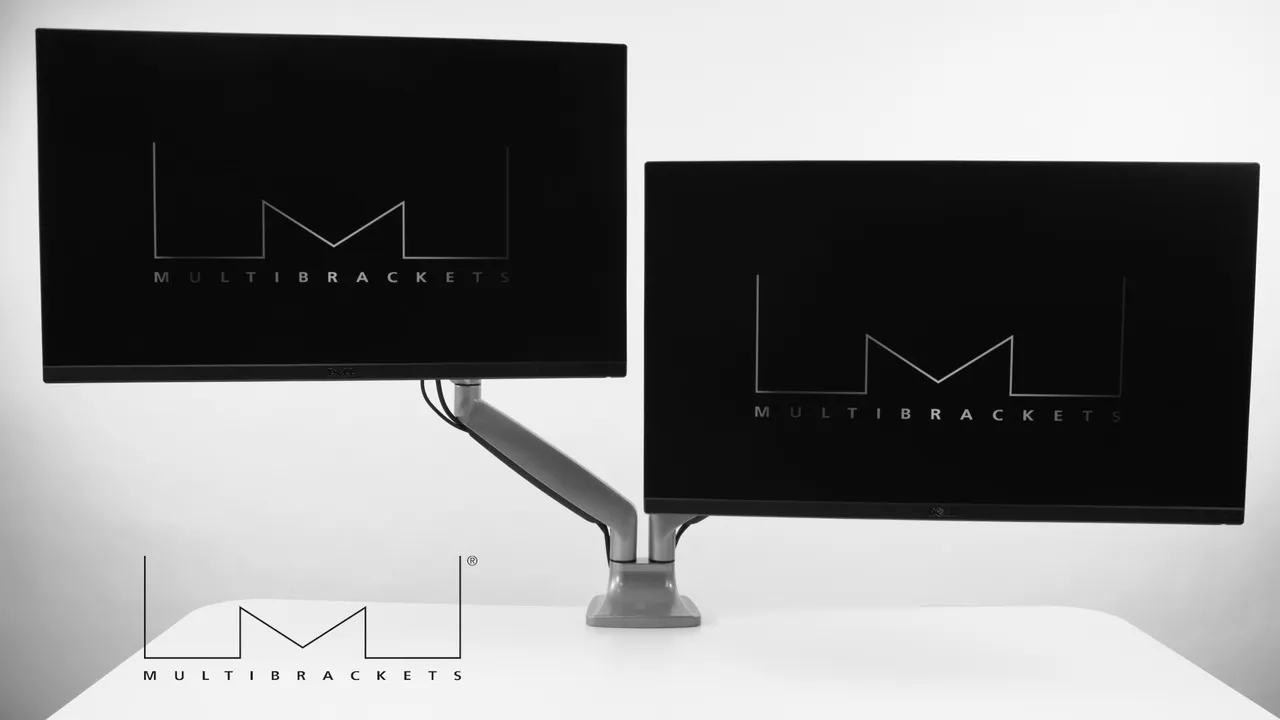 Multibrackets M Deskmount Spring Dual - monitor arm, silver, 15&quot;-27&quot;, 2x9Kg