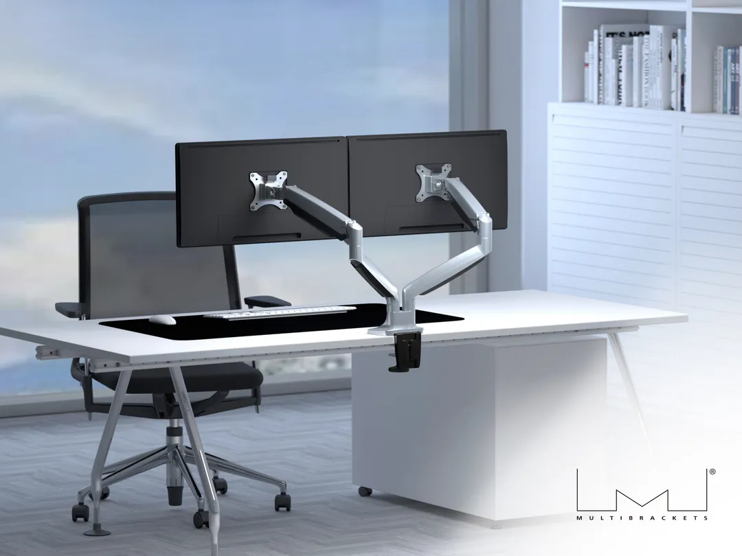 Multibrackets M Deskmount Spring Dual - monitor arm, silver, 15&quot;-27&quot;, 2x9Kg