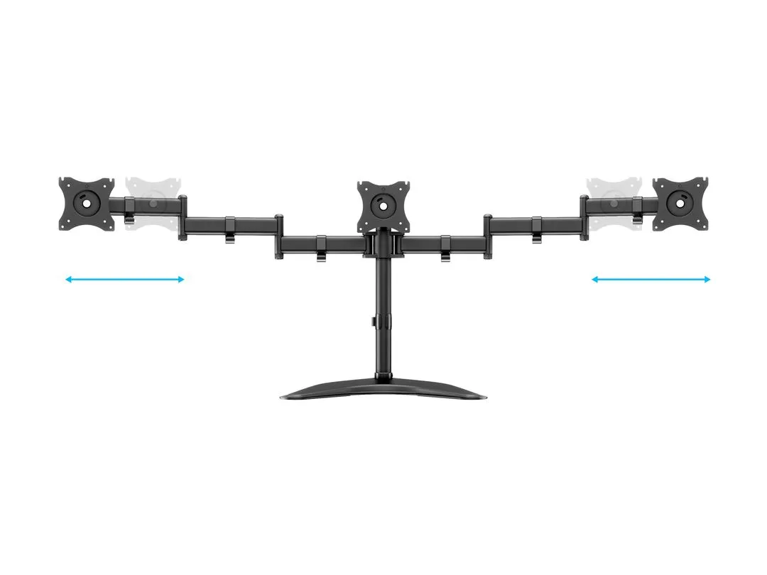 Multibrackets M Deskstand Basic Triple -n&auml;ytt&ouml;varsi, musta, 15&quot;-27&quot;, 3x8kg