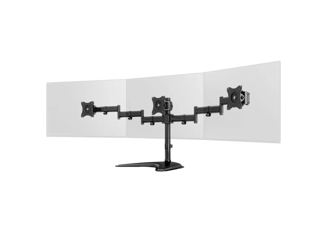 Multibrackets M Deskstand Basic Triple -n&auml;ytt&ouml;varsi, musta, 15&quot;-27&quot;, 3x8kg