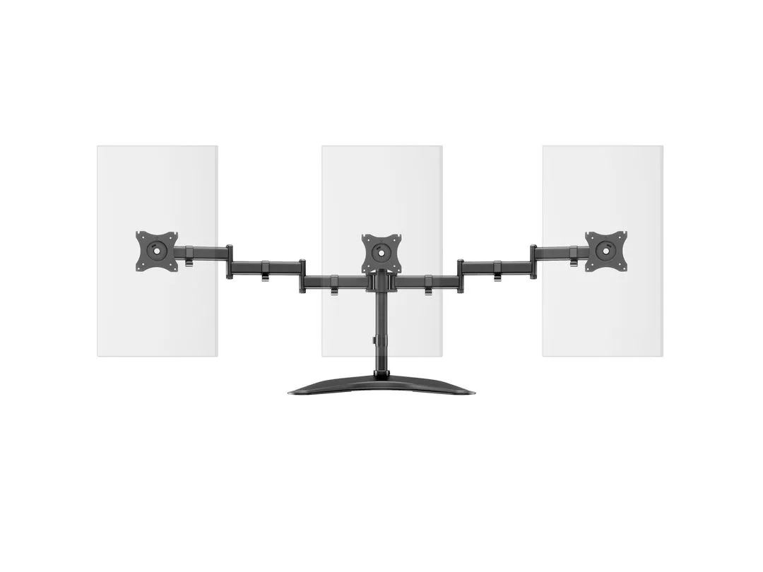 Multibrackets M Deskstand Basic Triple -n&auml;ytt&ouml;varsi, musta, 15&quot;-27&quot;, 3x8kg